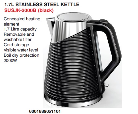Sunbeam Ultimum - 1.7L stainless steel kettle - black