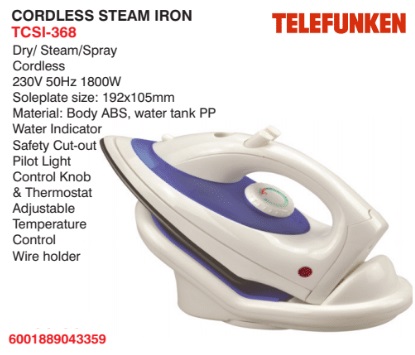Telefunken cordles steam iron