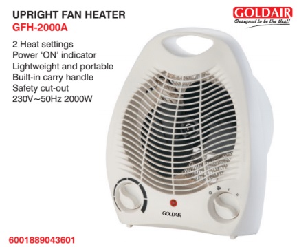 Goldair upright fan heater