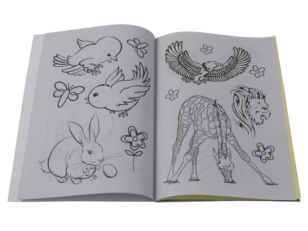 Wildlife Stickers & Colouring Book - open