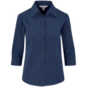 BIZ Micro Check 3/4 sleeve shirt - Ladies - navy (BIZ-3632)