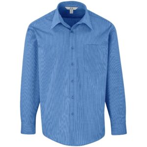 BIZ Micro check long sleeve shirt - Mens - blue (BIZ-3630)