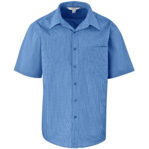 BIZ Micro Check short sleeve shirt - Mens - blue (BIZ-3631)