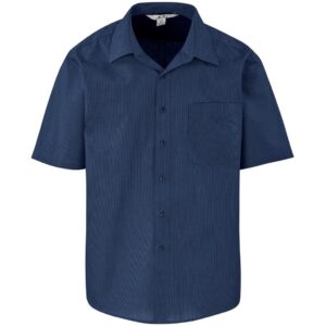BIZ Micro Check short sleeve shirt - Mens - navy (BIZ-3631)