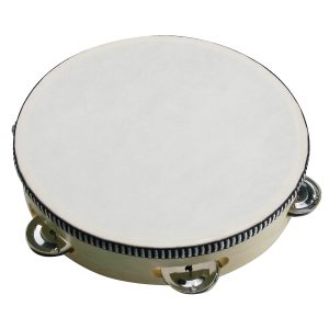 Tambourine 8 inch With Bells and Skin (10801)