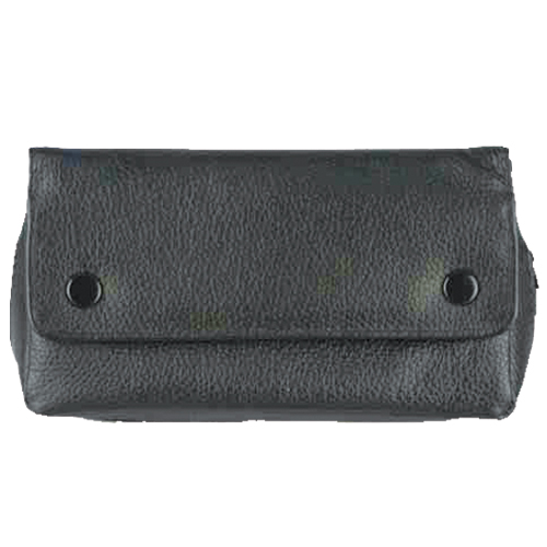 Tobacco Pouch - Leather Black Foldover Combi - 6151 (Pouch009)