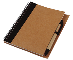 Recycle Notebook and Pen - black (ST316B)