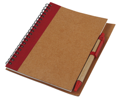 Recycle Notebook and Pen - red (ST316R)