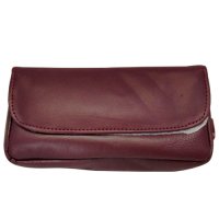 Tobacco Pouch - Leather Burgundy Foldover Combi - 6152 (Pouch010)