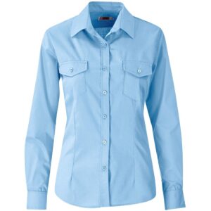 US Basic Long Sleeve Kensington Shirt - Ladies - light blue (BAS-7759)