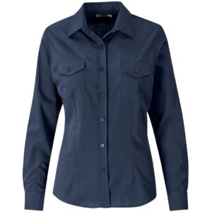 US Basic Long Sleeve Kensington Shirt - Ladies - navy (BAS-7759)