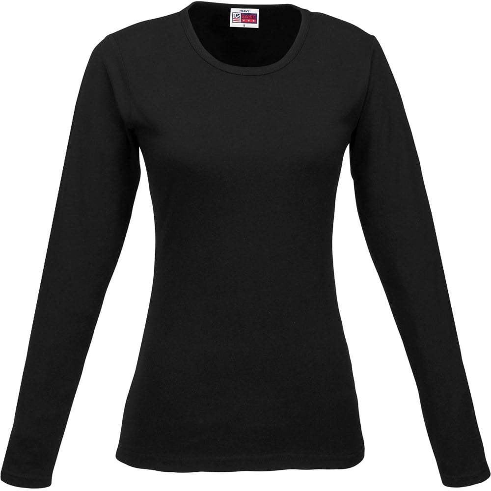 US Basic Long Sleeve Portland T-Shirt - Ladies - black (BAS-7750)