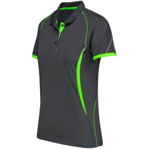 BIZ Razor Golf Shirt - Ladies - grey with lime (BIZ-7107)