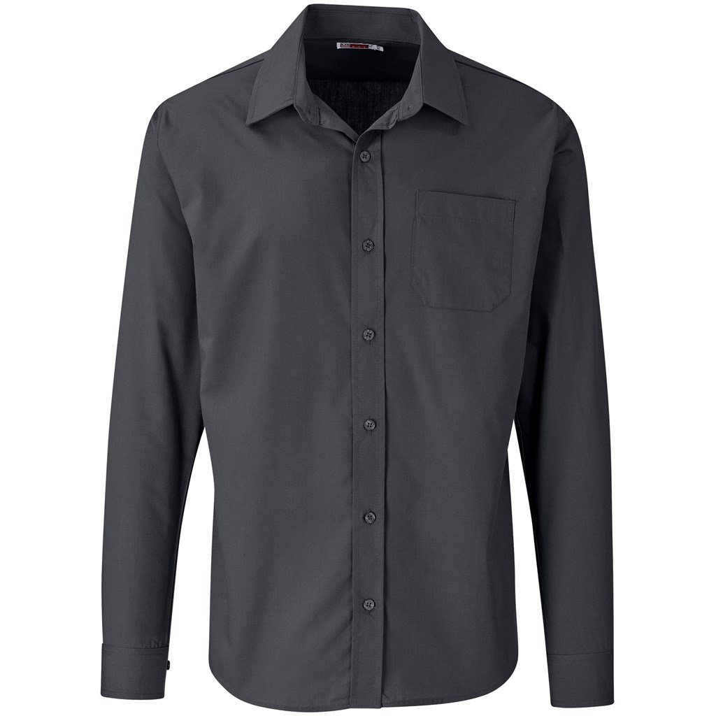 US Basic Long Sleeve Kensington Shirt - Mens - grey (BAS-7758)