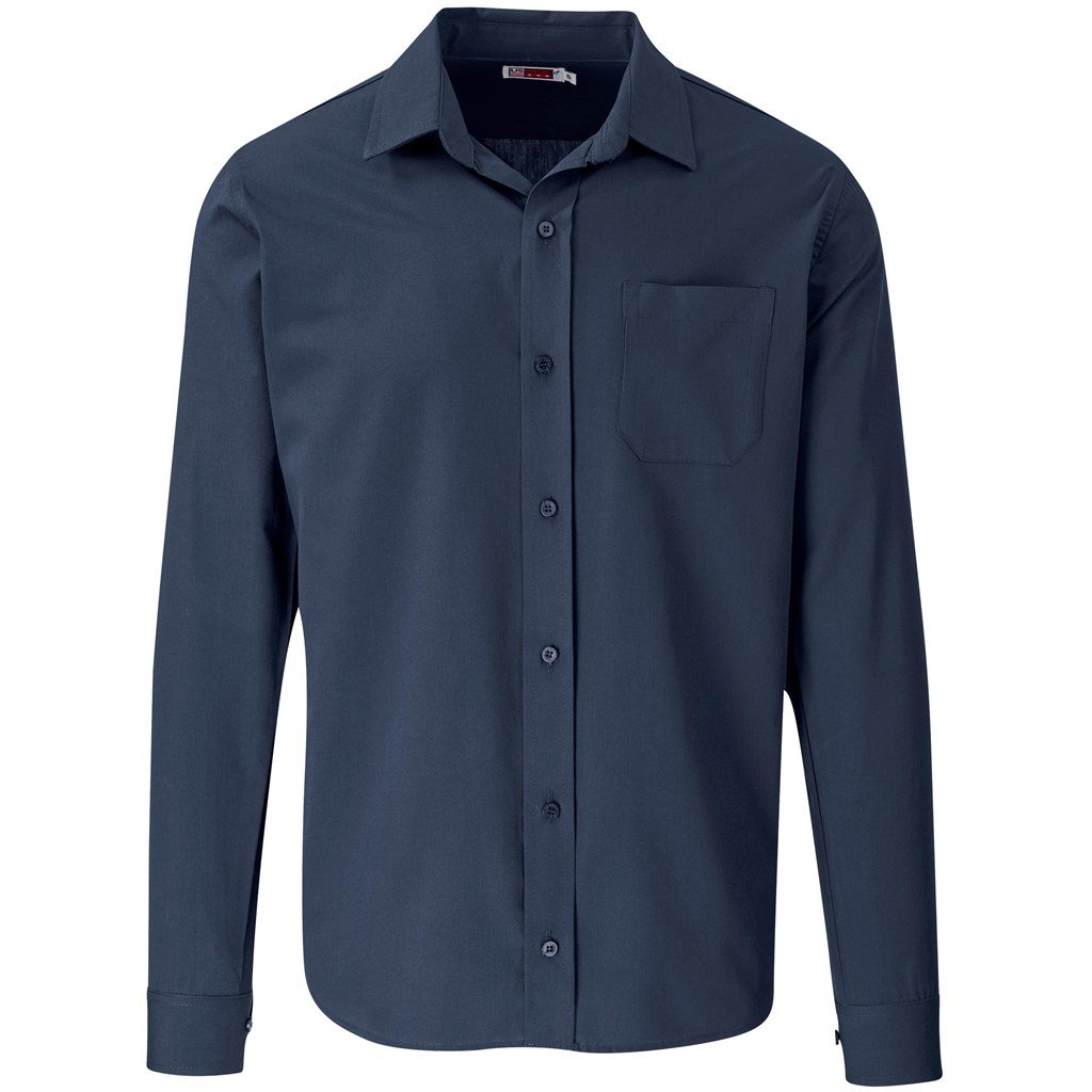 US Basic Long Sleeve Kensington Shirt - Mens - navy (BAS-7758)