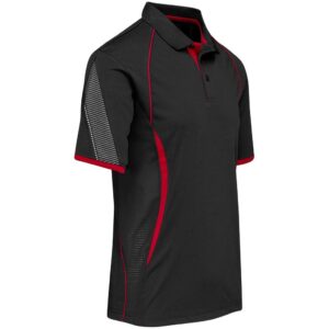 BIZ Razor Golf Shirt - Mens - black with red (BIZ-7106)