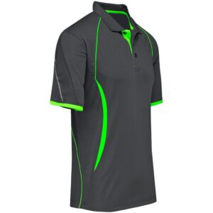 BIZ Razor Golf Shirt - Mens - grey with lime (BIZ-7106)