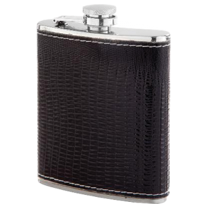 Hip Flask - 7oz Black Leatherette (FLS031)