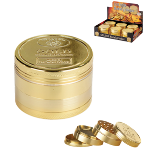 Tobacco Grinder - 4pc Gold Bar (TBGR013)