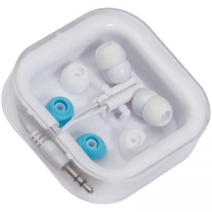Plastic earphone set with additional earphone covers (30422) - stock on hand