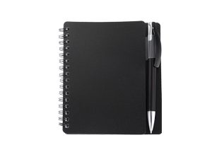 Plasma notebook and pen - black