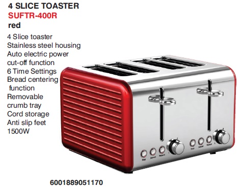 Sunbeam Ultimum - 4 slice toaster red