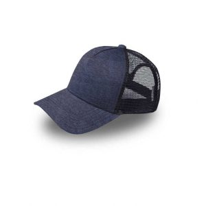 Jersey Trucker Cap - navy melange/black (C10500)