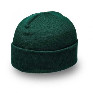 Cuffed Knitted Beanie - bottle green (B001)