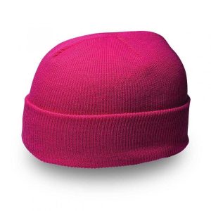 Cuffed Knitted Beanie - fuschia pink (B001)