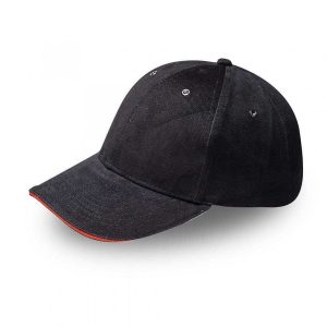 Metal Sandwich Peak Cap - black/red (M6001)