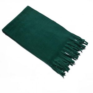 Polar Fleece Tassle Scarf - bottle green (B005)