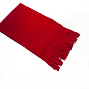 Polar Fleece Tassle Scarf - red (B005)