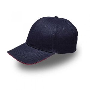 Sandwich Brushed Cotton Cap - black/red (V6001)