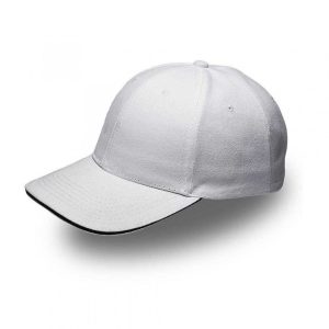 Sandwich Brushed Cotton Cap - white/black (V6001)