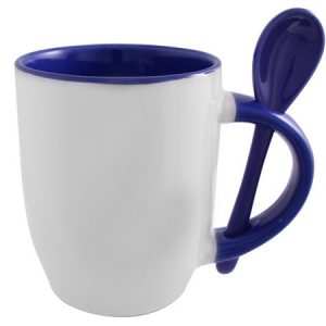 Sublimation Whirl Mug and Spoon - blue (P2428E)
