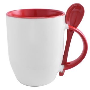 Sublimation Whirl Mug and Spoon - red (P2428R)