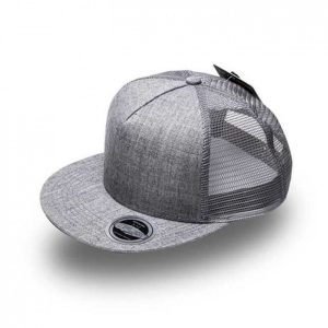 Uflex Flat Peak Trucker Cap - grey melange (U15501)