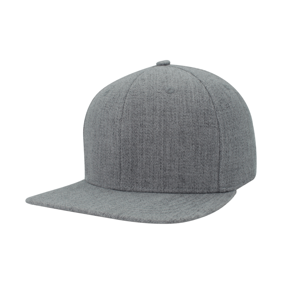 Uflex 6 Panel Flat Peak Fitted - grey melange (U15604)