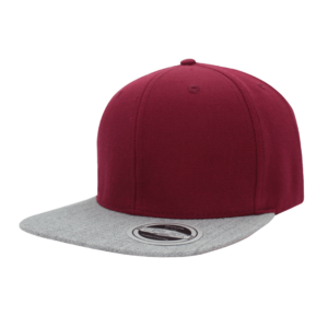 UFlex Snapback Flat Peak Cap - burgundy/grey (U15606)
