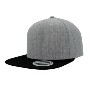 UFlex Snapback Flat Peak Cap - grey melange/black (U15606)