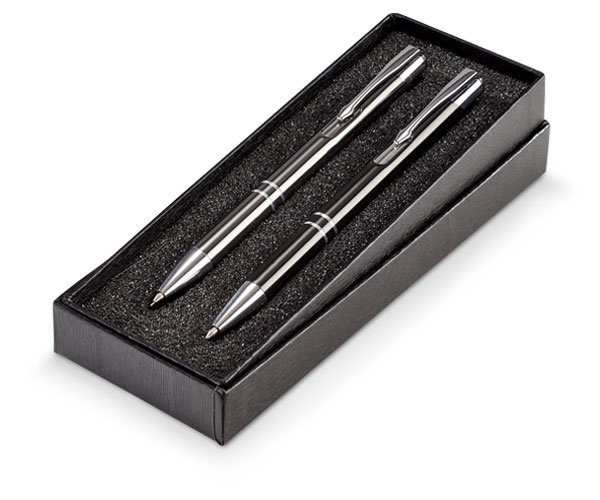 Armada metallic pen and pencil set - gun metal