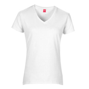Ladies Fitted V-Neck T-Shirt - white