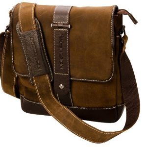 Enzo Design Flap Messenger Bag - leather - brown (ENZ-D541)