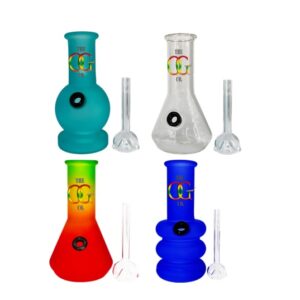Glass Bong - Small 12cm Coloured Assorted (Bong037)