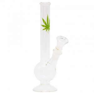 Glass Bong - Weed Design 20cm (Bong035)