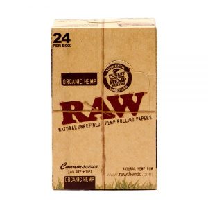 RAW rolling paper - Organic with tips (24) (RAW015)