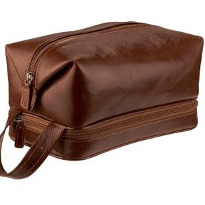 Toiletry Bag - Adpel Italian leather - brown (6654)