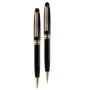 Vintage Ballpen/Pencil Set - black/gold (W-734SET/BLK/GLD)
