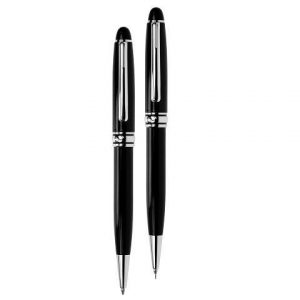 Vintage Ballpen/Pencil Set - black/silver (W-734SET/BLK/SLV)