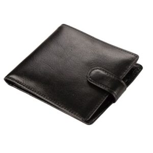 Wallet with Coin Purse and Tab Closure - Vitello Leather - black (6618)